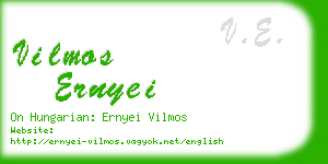 vilmos ernyei business card